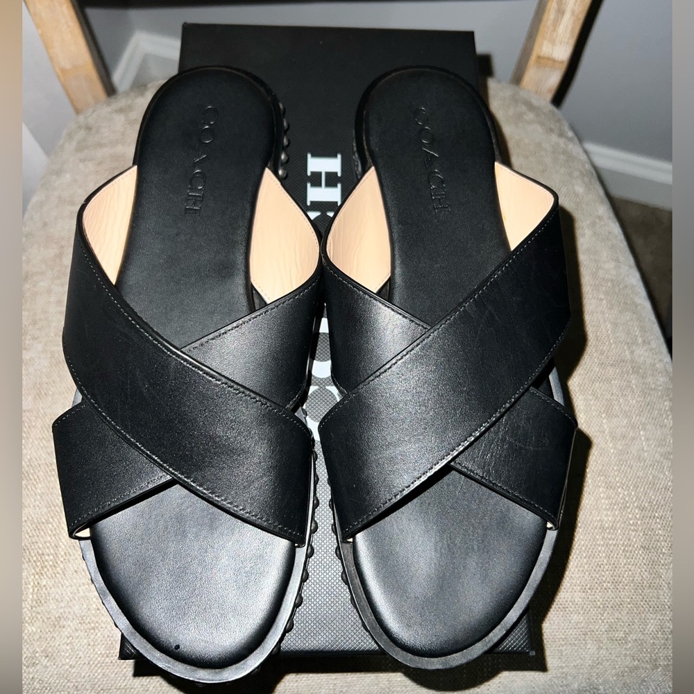 Coach Hailey Leather Sandal Size 8 - Picture 2 of 5